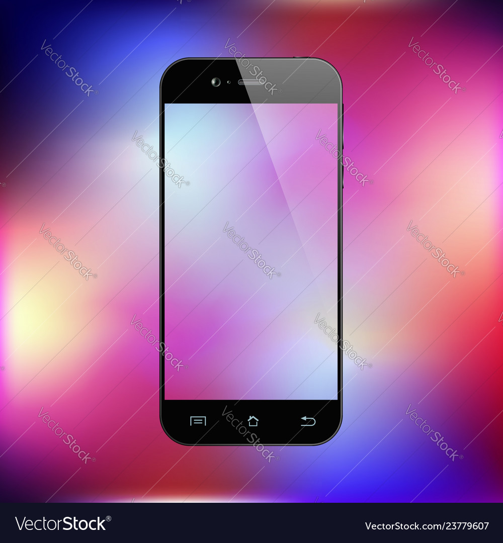Smartphone On Gradient Background Mobile Phone Vector Image