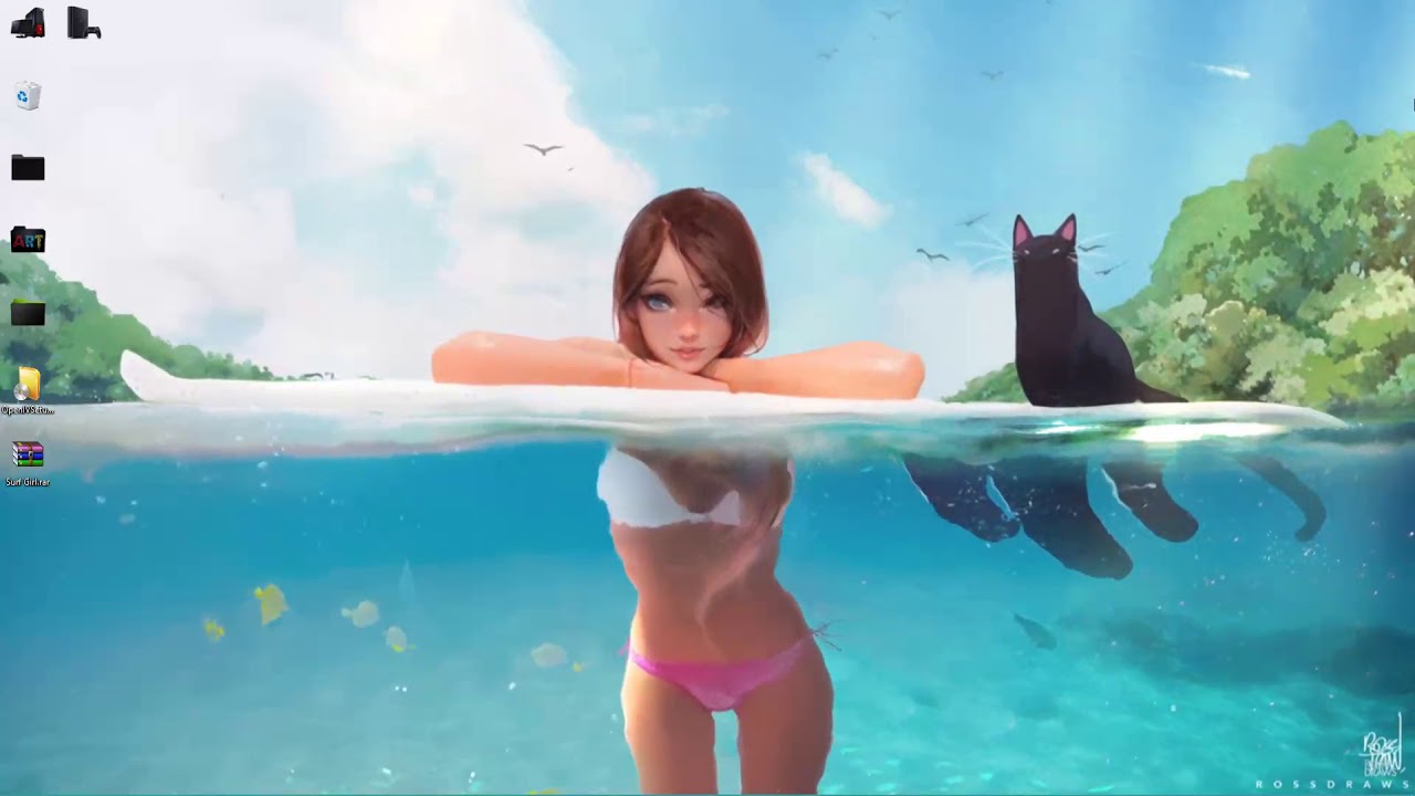 wallpaper engine anime Surf Girl live wallpaper free