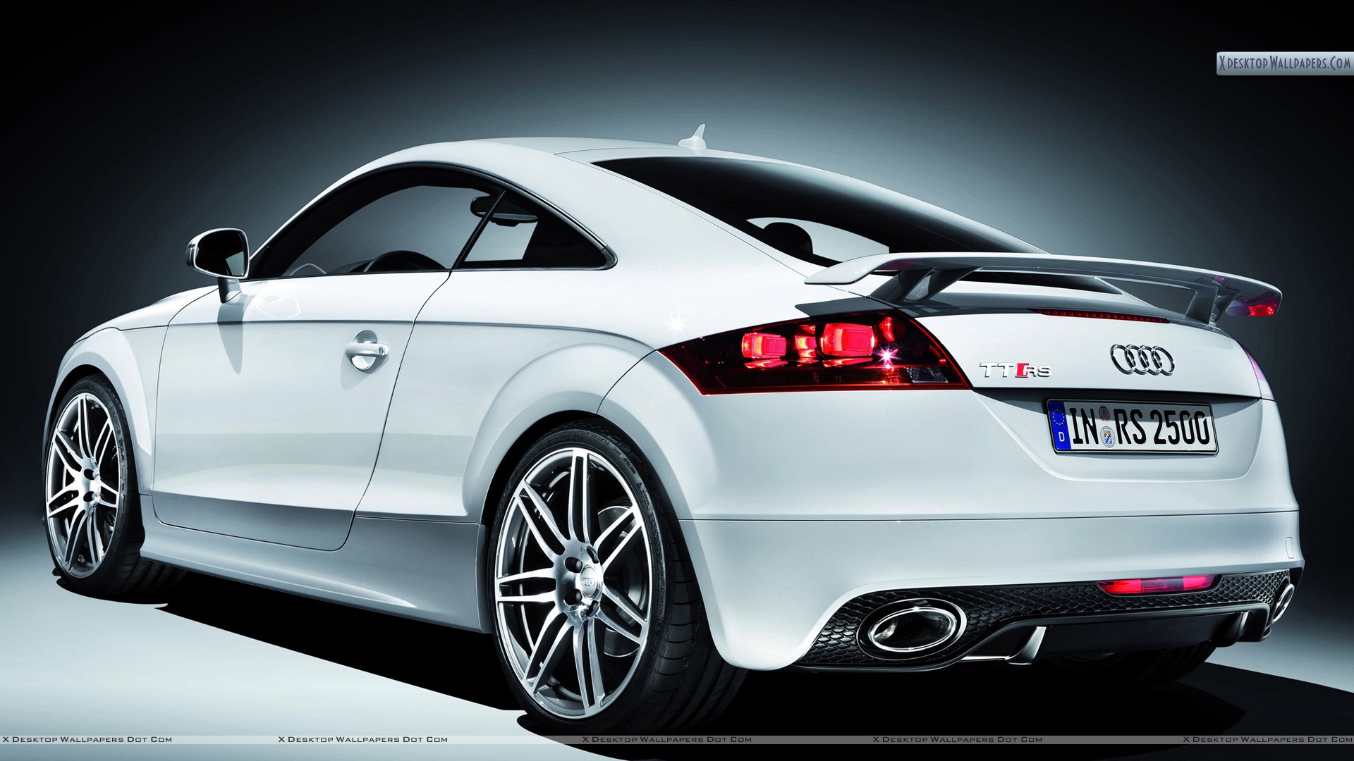 Audi Tt Rs Side Back Pose In White Wallpaper