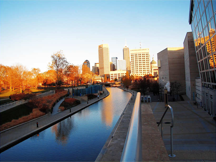 Indianapolis Canal Skyline By Miss Madkat Pirate