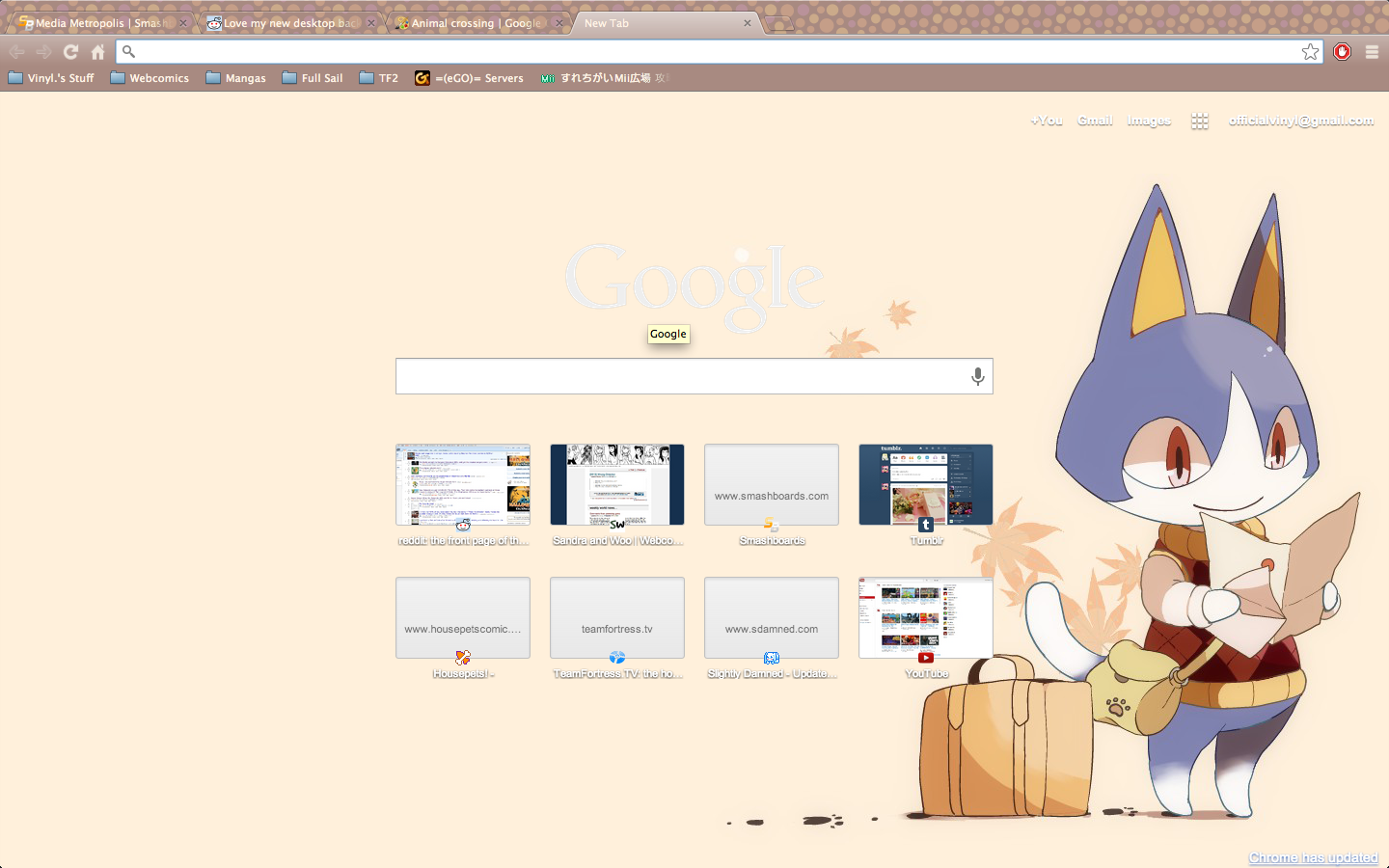 I Think Ll Stick To This Chrome Theme Animalcrossing