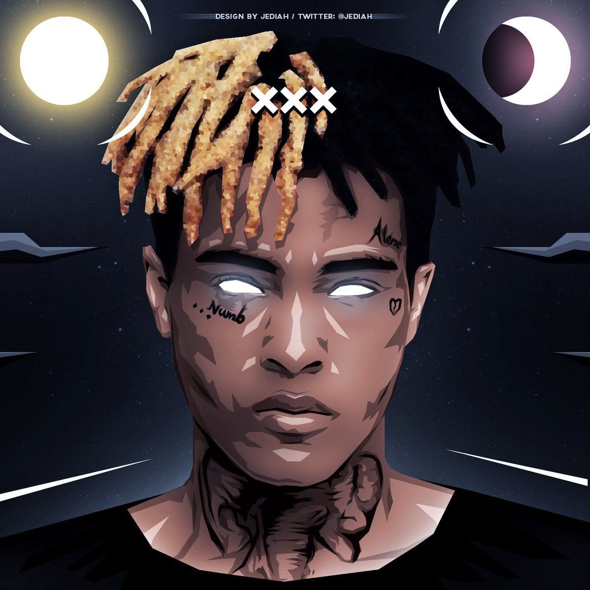 Rapper Xxxtentacion Cartoon Wallpaper On