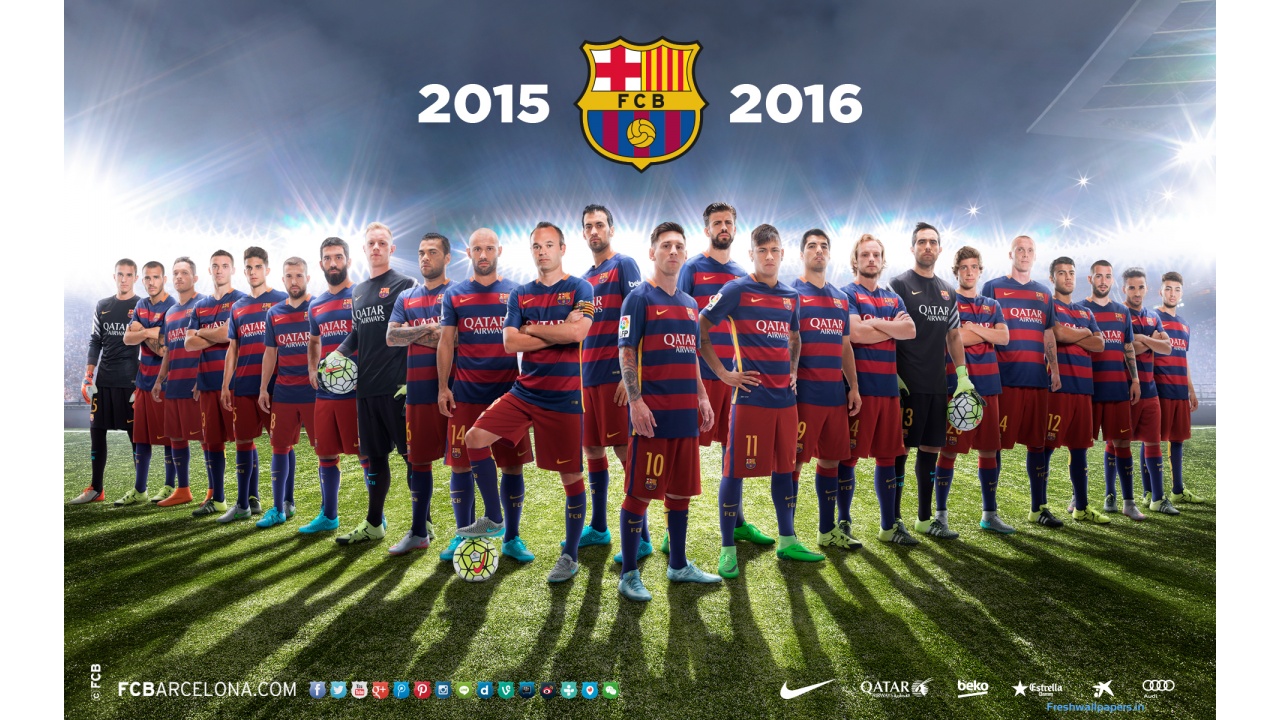 Fc Barcelona Squad Football Team Wallpaper