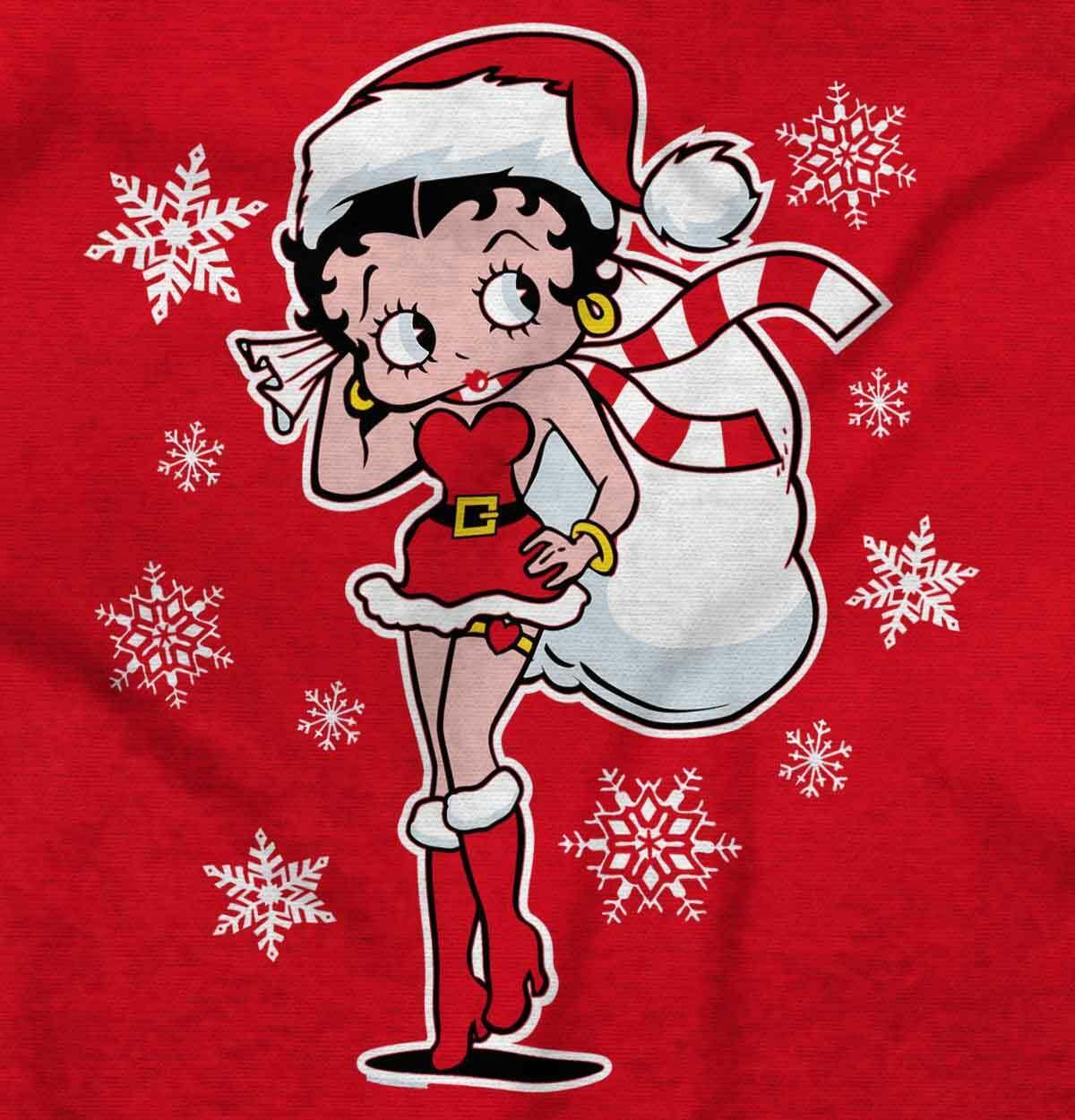 Betty Boop Cartoon Christmas Holiday Cute Womens Graphic Crewneck