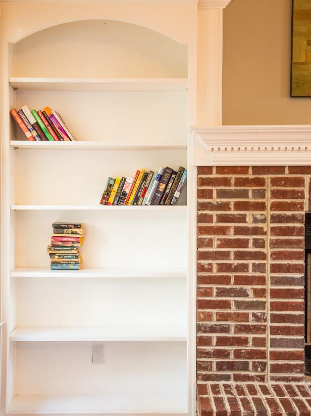 Add Graphic Pop To A Bookcase With Wallpaper Hgtv