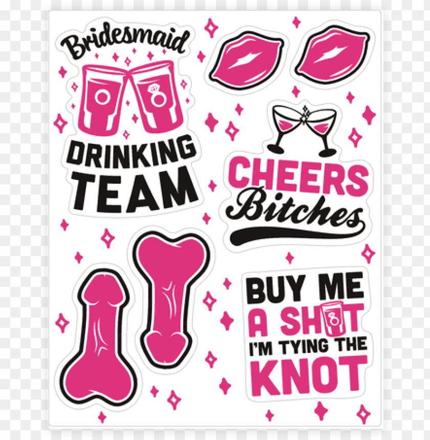 Bachelorette Party Sticker Decal Sheet