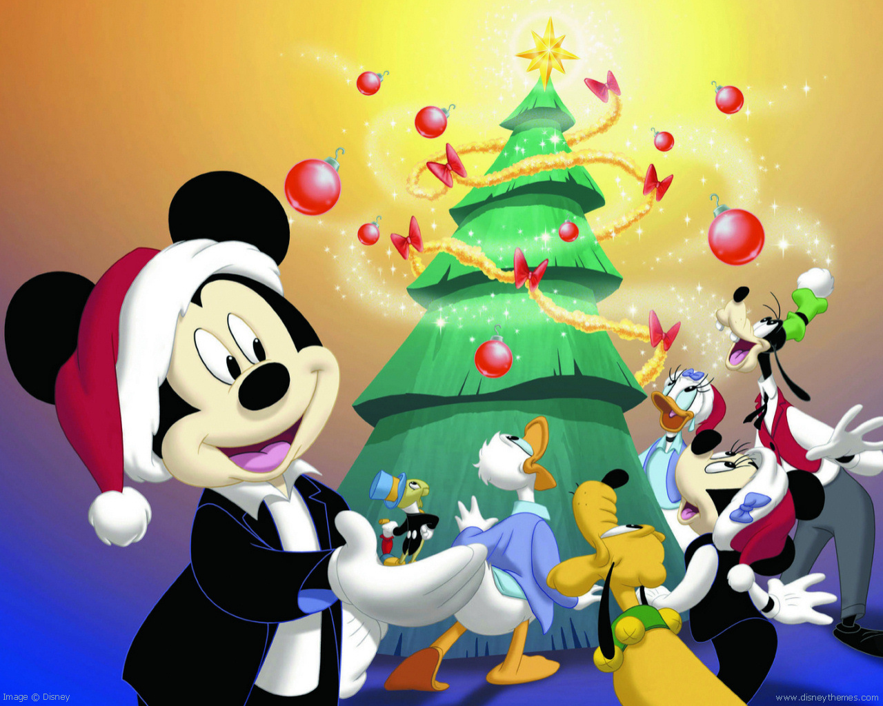 Disney Mickey Mouse Christmas Cartoon Wallpaper