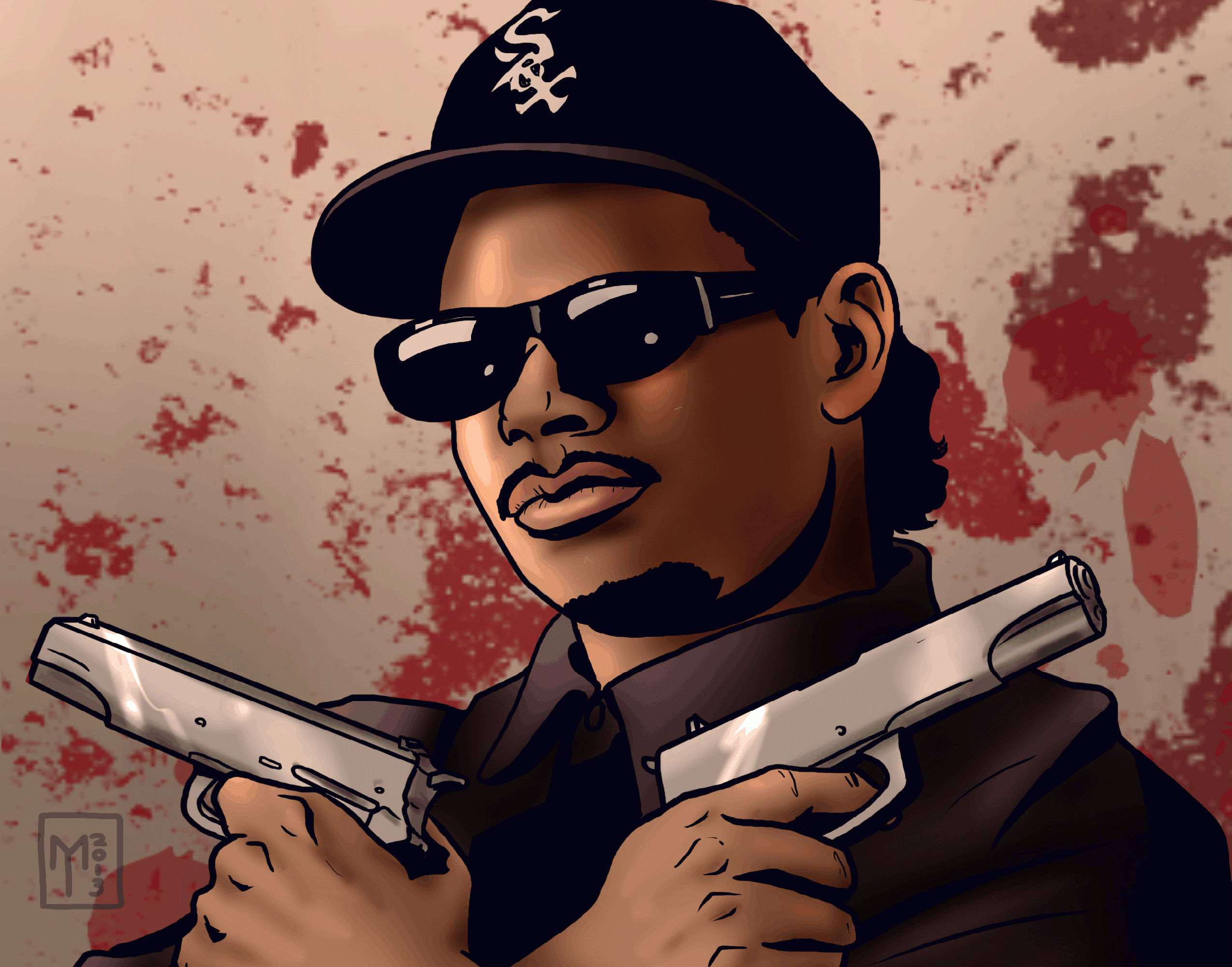Eazy E Nwa Gangsta Rapper Rap Hip Hop Weapon Gun D Wallpaper