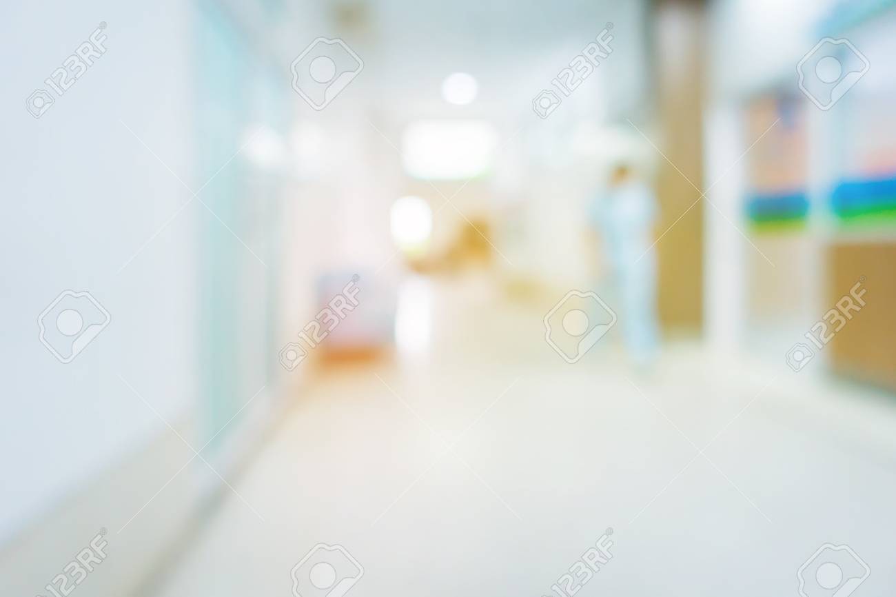 Doctor In Hospital Corridor Unfocused Background Abstract Blur