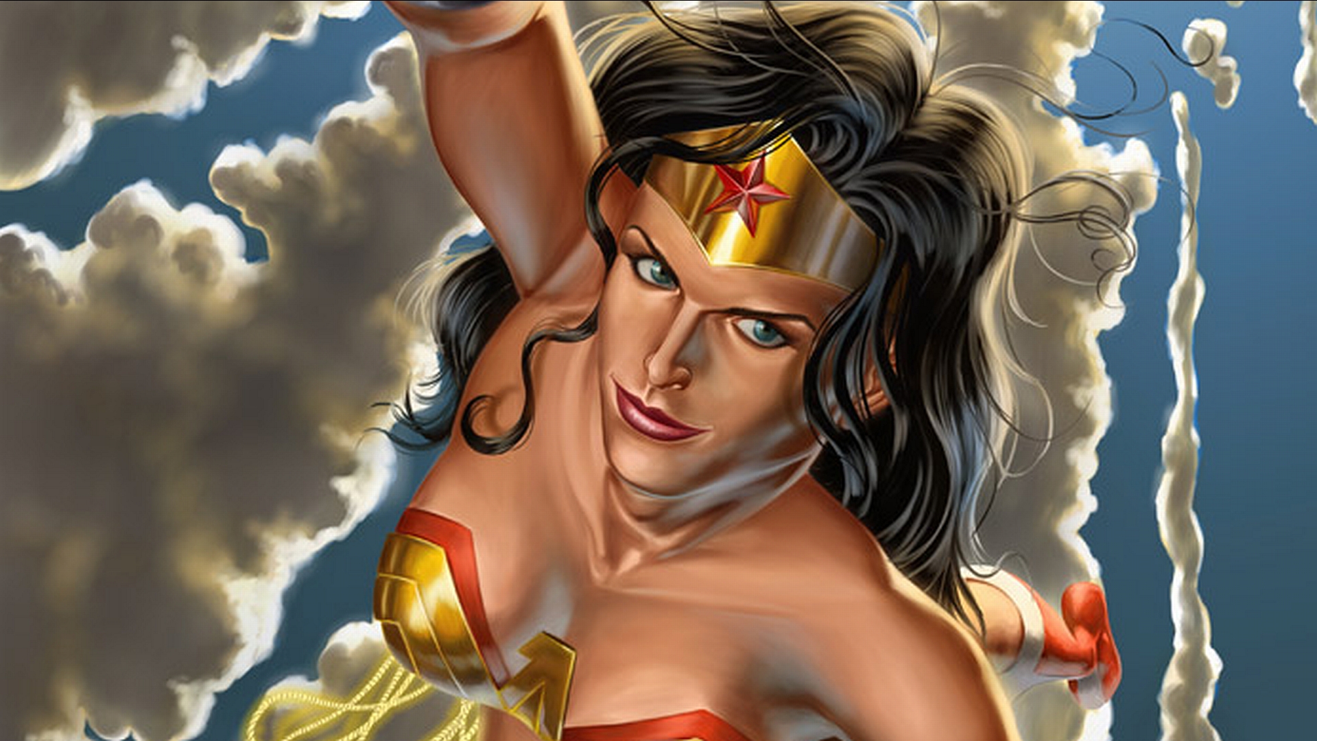Wonder Woman Flying Wallpaper Background