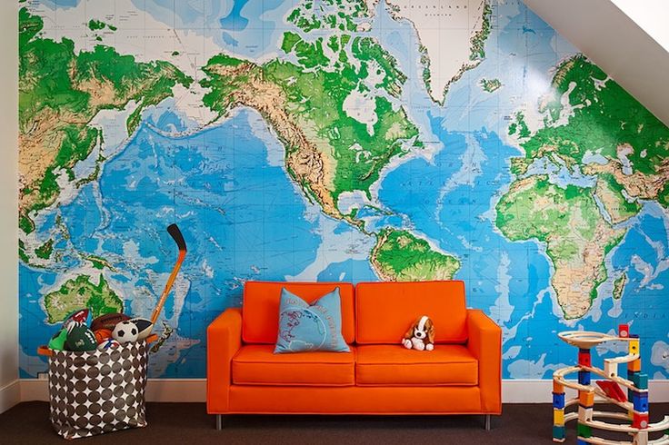 Sofa White Brown Polka Dot Dwell Studio Bins World Map Wallpaper