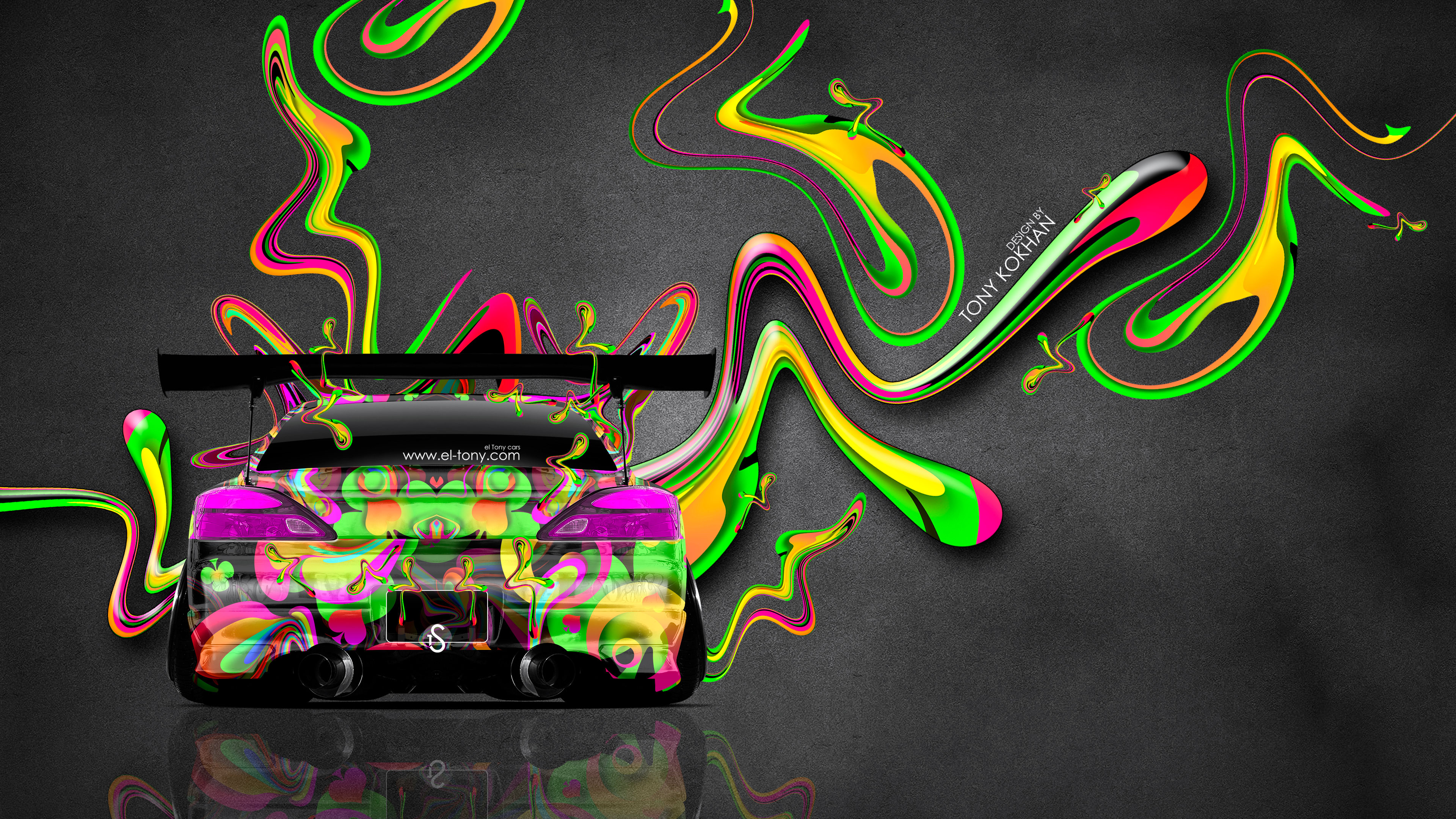  JDM Back Super Plastic Aerography Car 2014 Multicolors 4K Wallpapers
