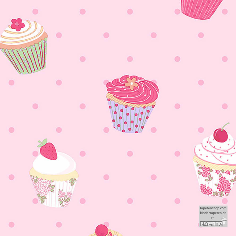 de Girls light pink polka dot wallpaper Muffin Tarts Wallpaper