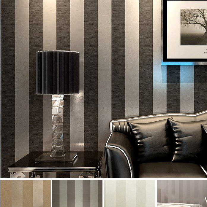 Striped Purple And Silver Glitter Wall Paper Roll For Wall Living room