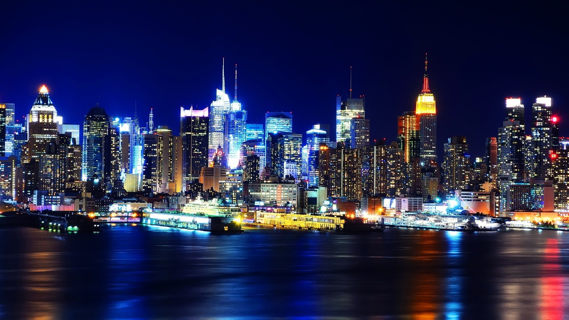 New York City At Night Wallpaper Hd Background