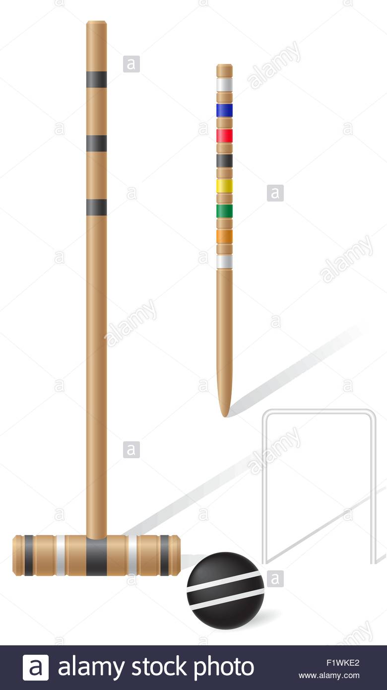 Equipment For Croquet Vector Illustration Isolated On White Stock