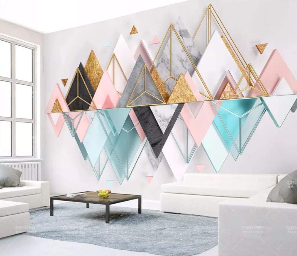 Free download Wall Mural 3D Wallpaper Gold Metal Geometric Triangle