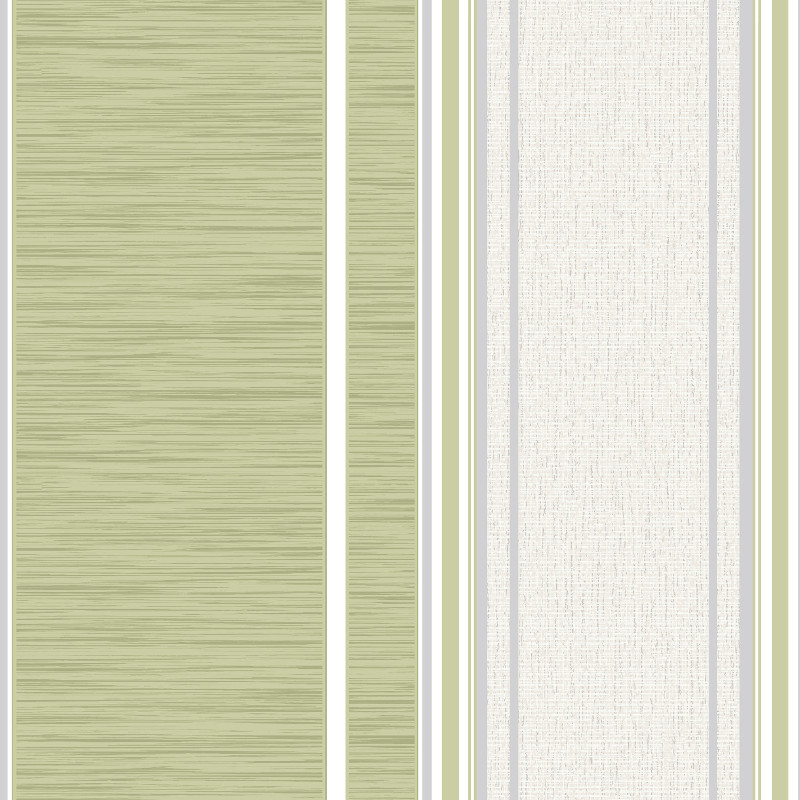 Crown Manhattan Stripe Green Silver Wallpaper M0886