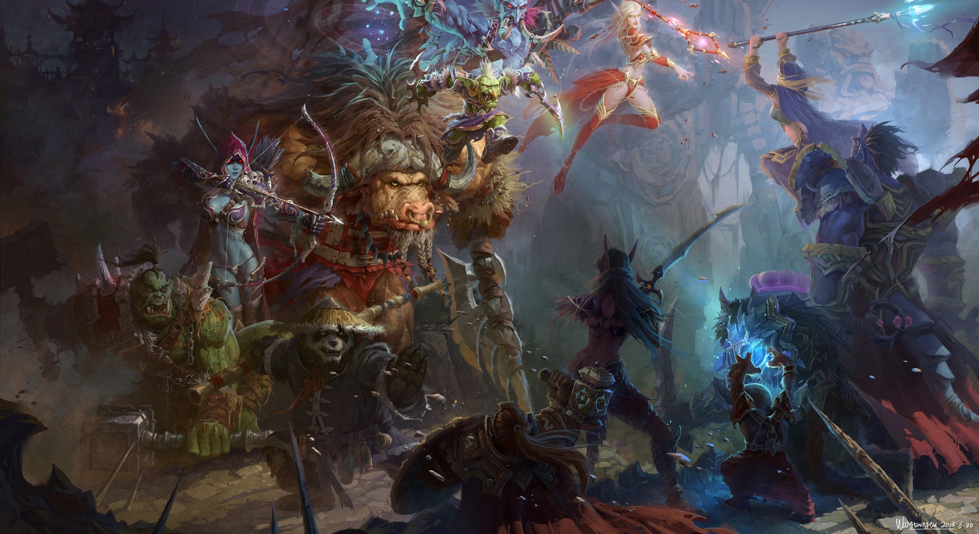 Wallpaper Art World Of Warcraft Wow Sylvanas Windrunner Mists