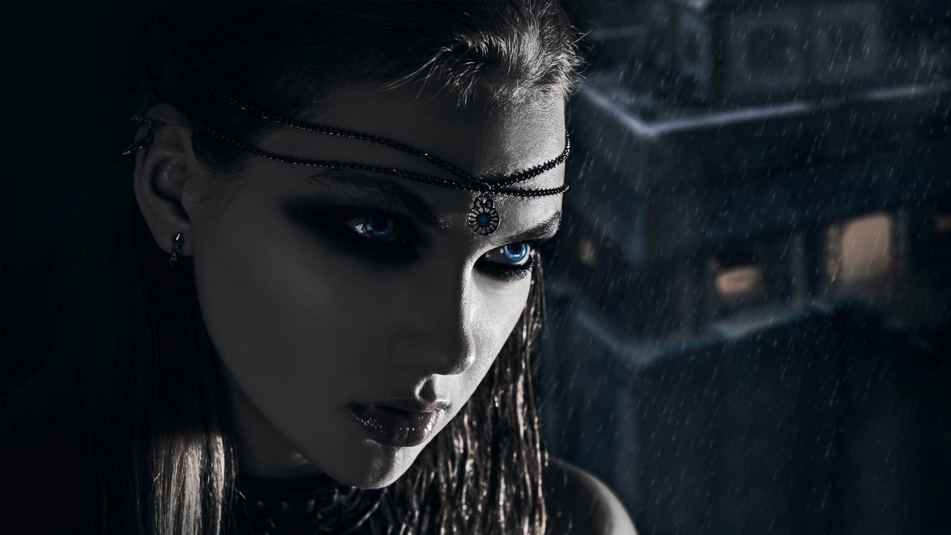 Fantasy Vampire Women Cg Digital Art Face Eyes Jewelry Witch Wallpaper
