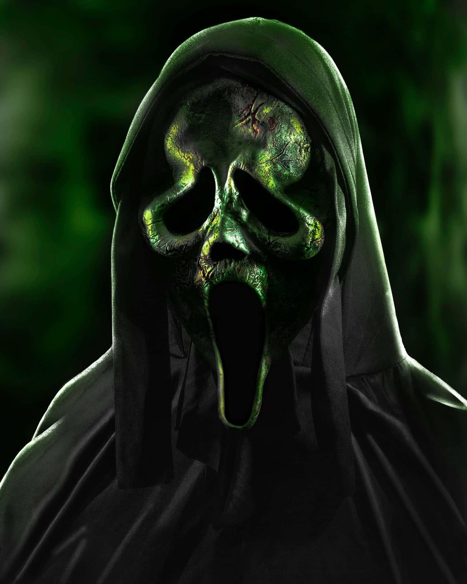 Mysterious Green Ghost Face Pfp Wallpaper