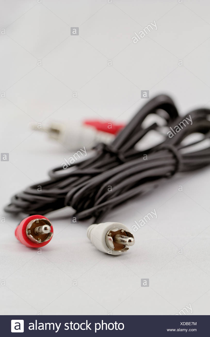 🔥 Download Left Right Audio Rca Cable On A White Background Red Stock