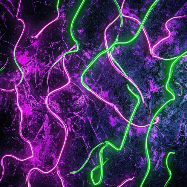 Purple And Green Neon Lights Texture Background Wallpaper