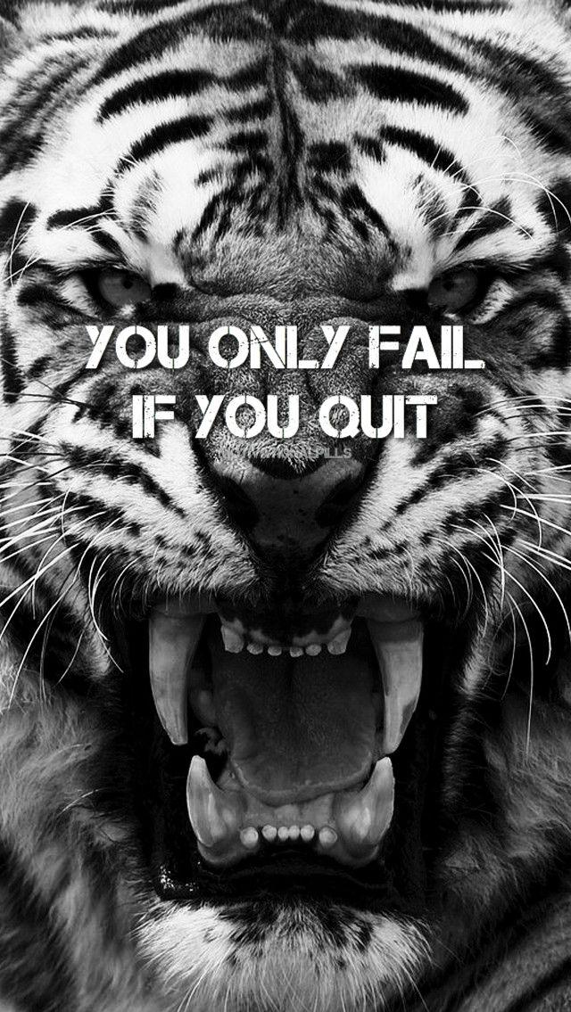YOU ONLY FAIL IF YOU QUIT Iphone wallpaper quotes