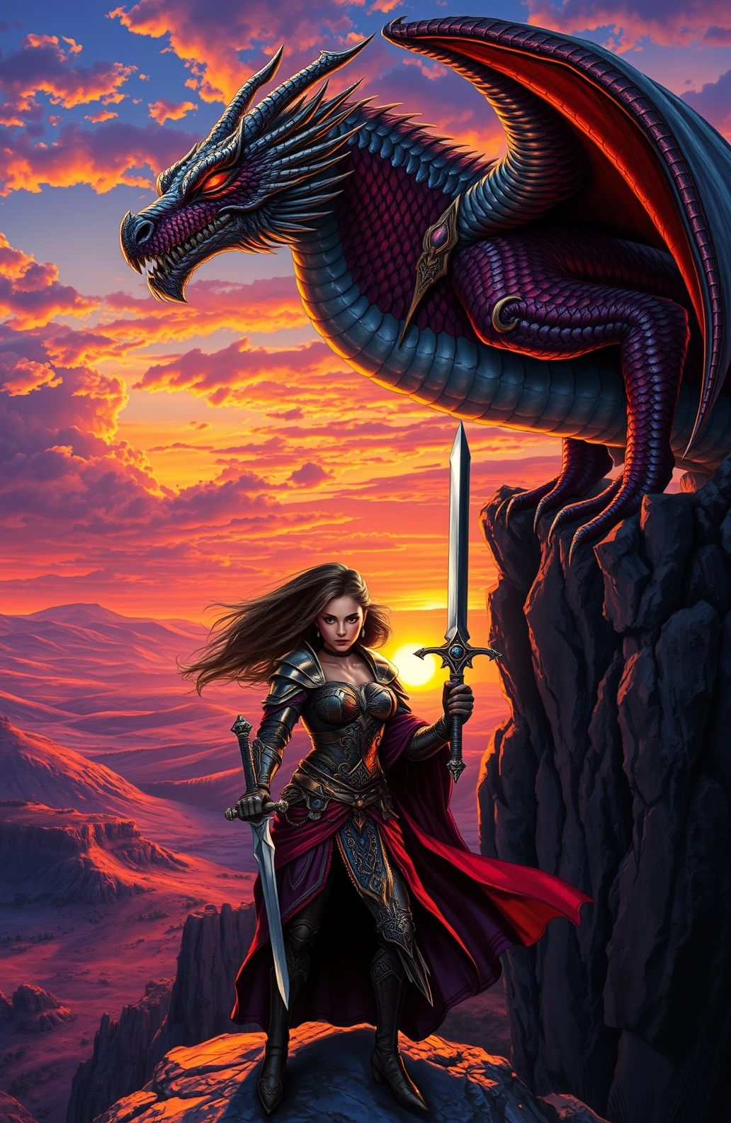 Woman And Dragon Wallpaper