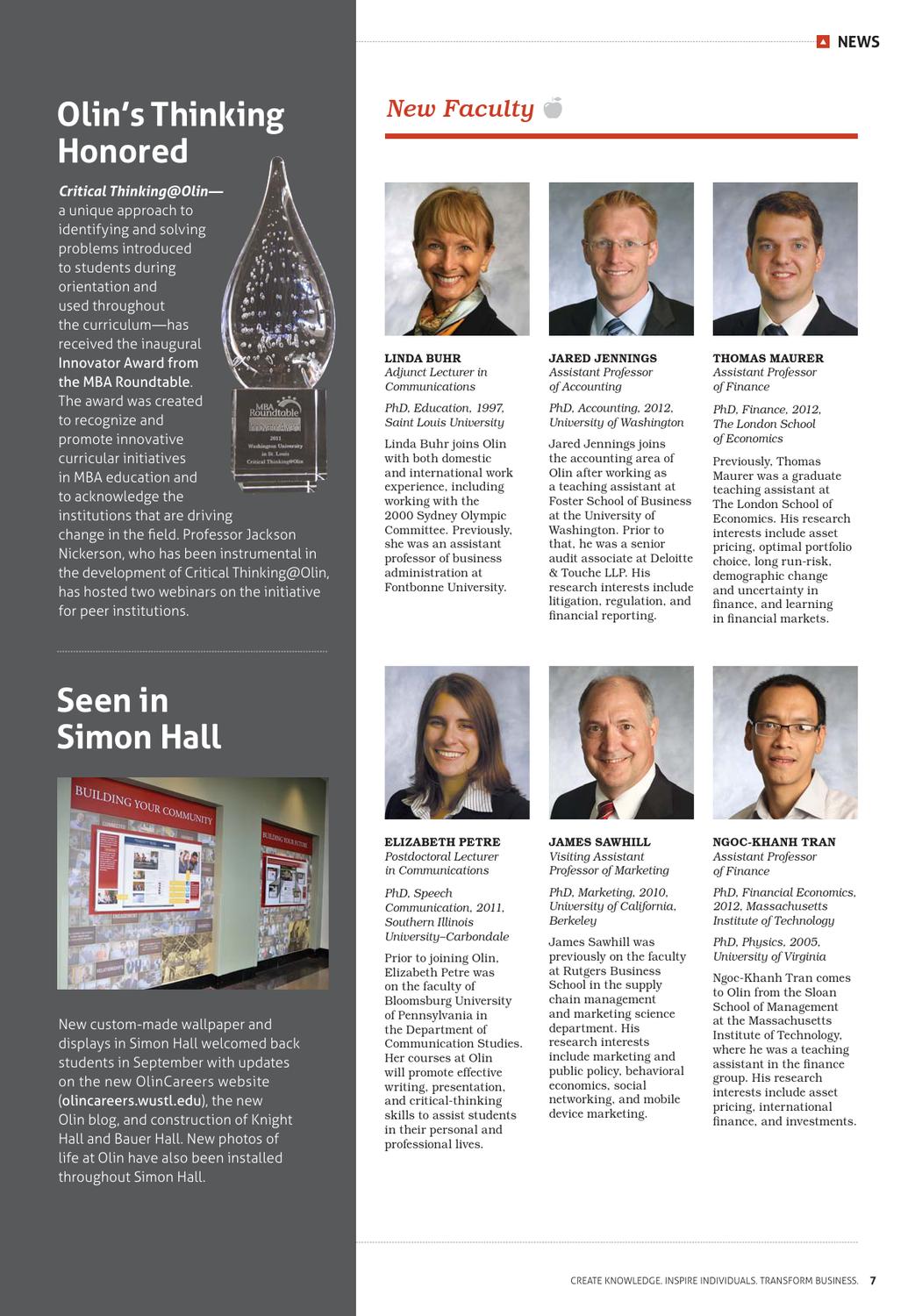 Olinbusiness Magazine By Olin Business School Issuu