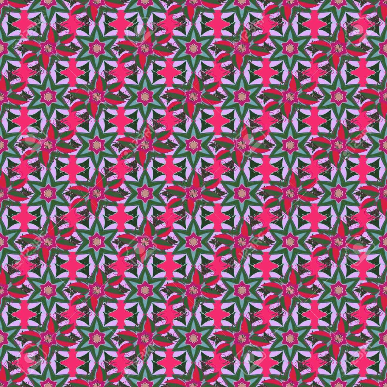 Seamless Pattern With Flowers On Motley Background Vector