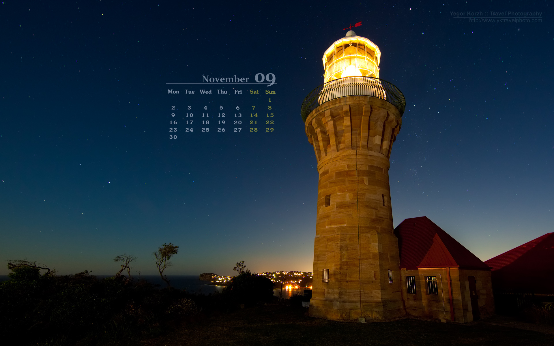 Lighthouse Victorian Desktop November Full HD Wallpaper