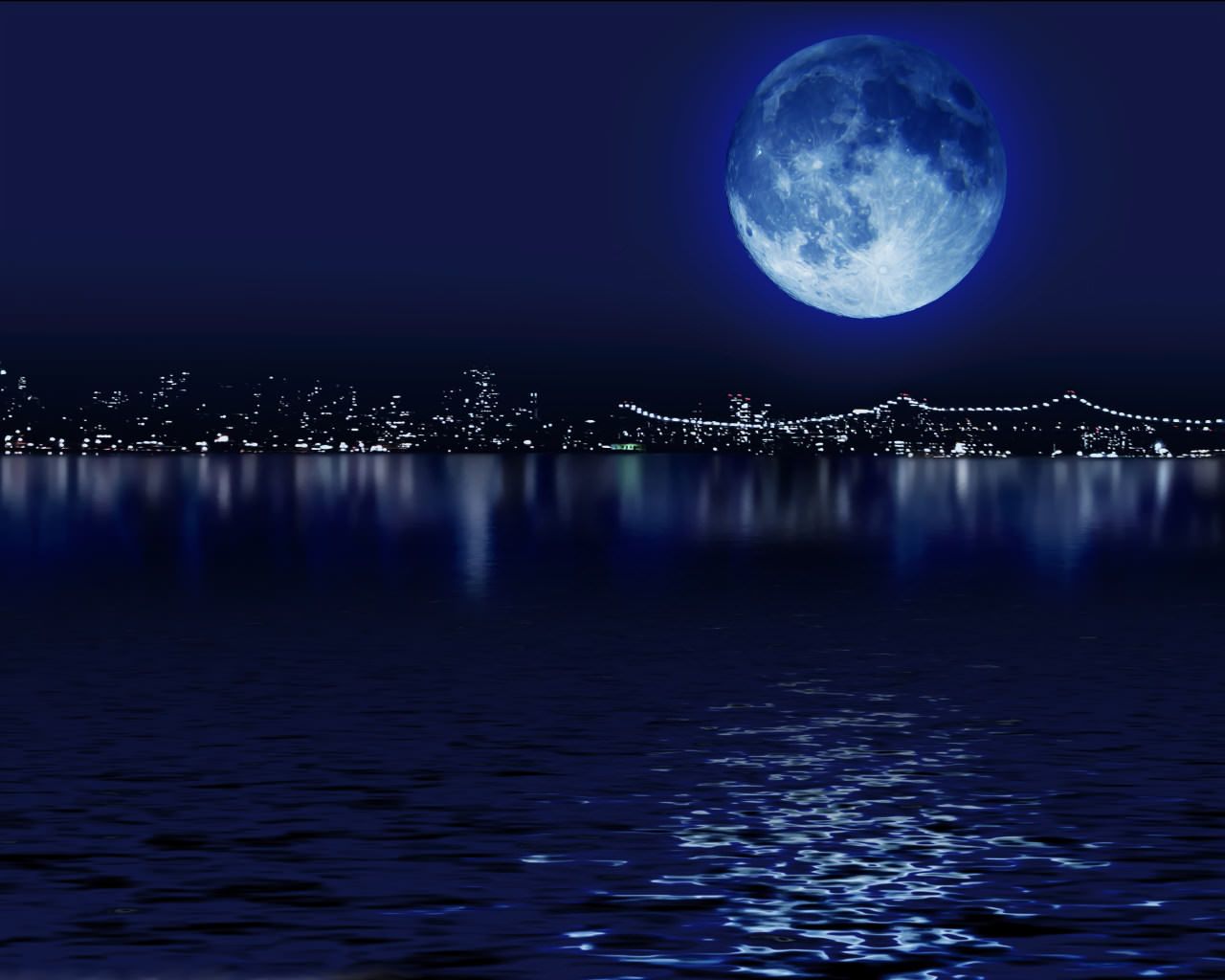 Blue Moon Wallpaper With Colorful Background Beautiful