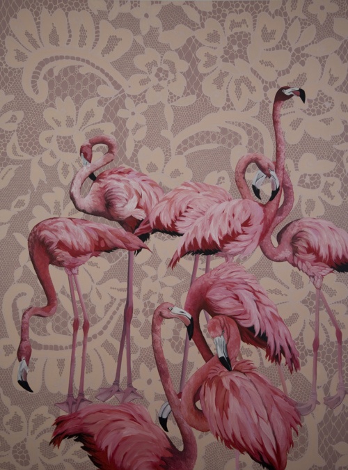 Flamingo Wallpaper Pink Flamingos Pattern Print Art