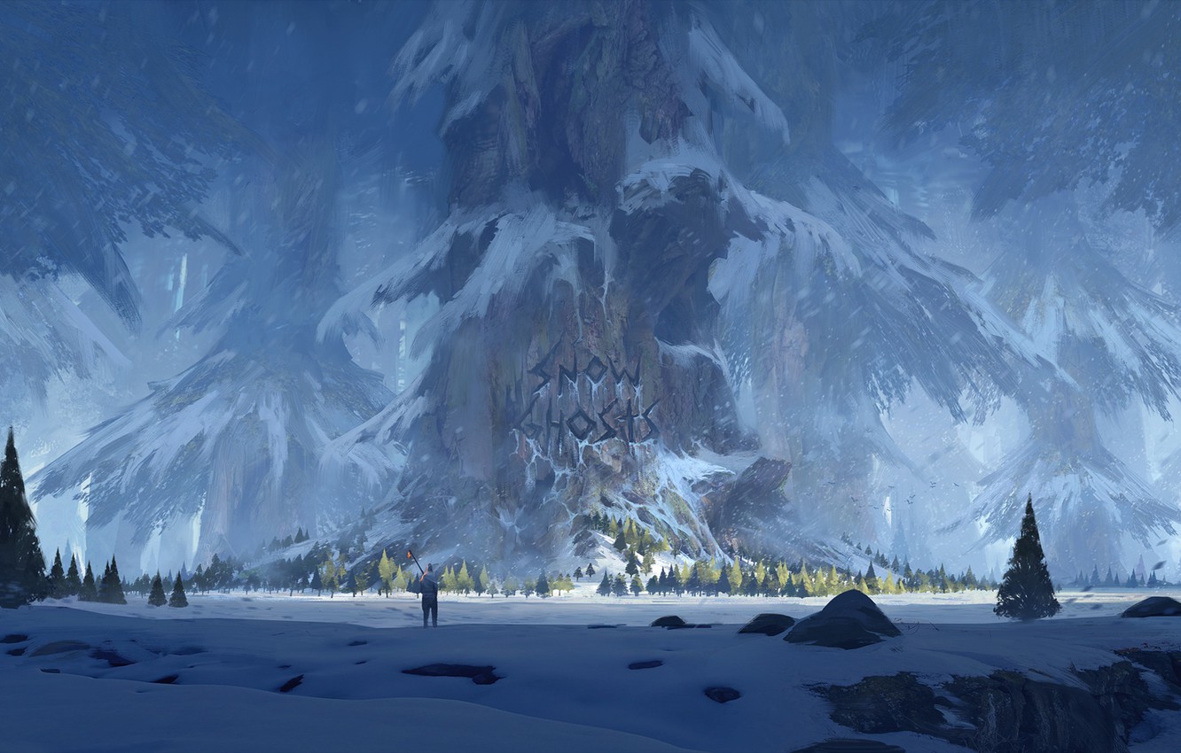 Wallpaper Forest The Inscription Wanderer Snow Ghosts
