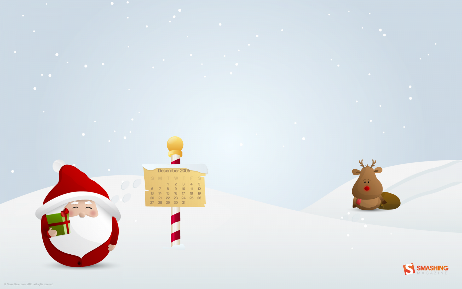 Wallpaper Box Funny Santa Claus And Rudolph HD