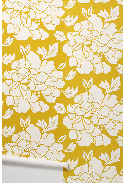 Contemporary Wallpaper Paeonia Gold