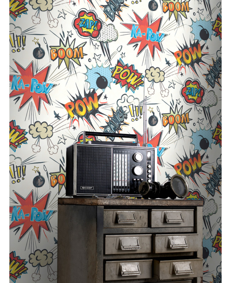 Kapow Wallpaper Decor Feature Rasch
