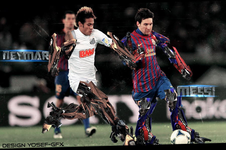 Messi Vs Neymar Transformers Wallpaper By Yosef Gfx
