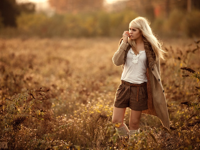 Girl Walk On The In Autumn Woods Wallpaper And Image