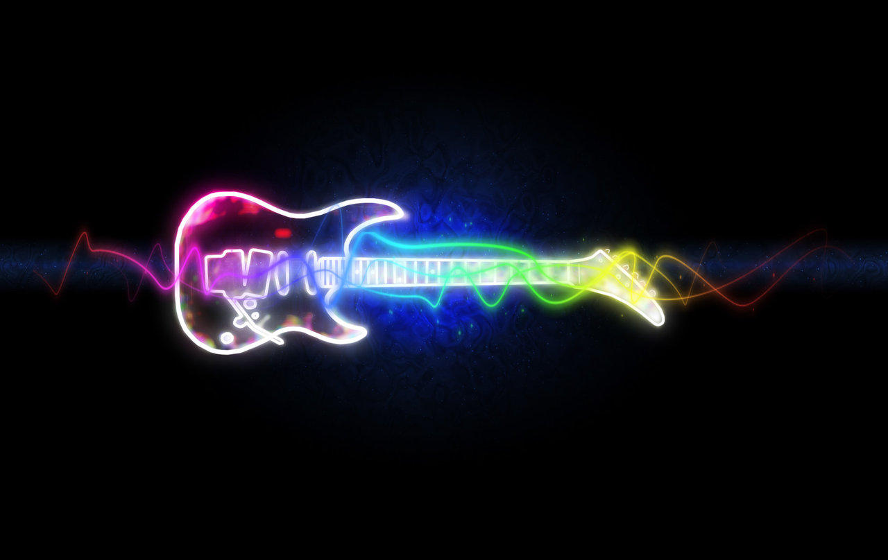 Black Neon Electric Guitar By Mrdoopey