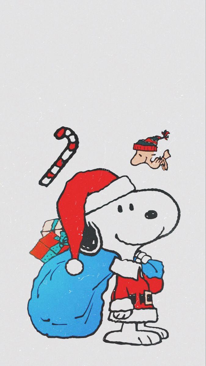 Snoopy Christmas Lockscreen Wallpaper