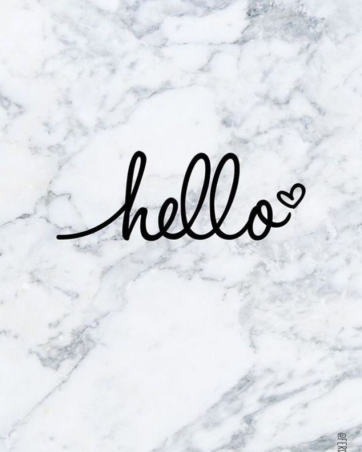 Hello On White Marble Idea Wallpaper iPhone Color