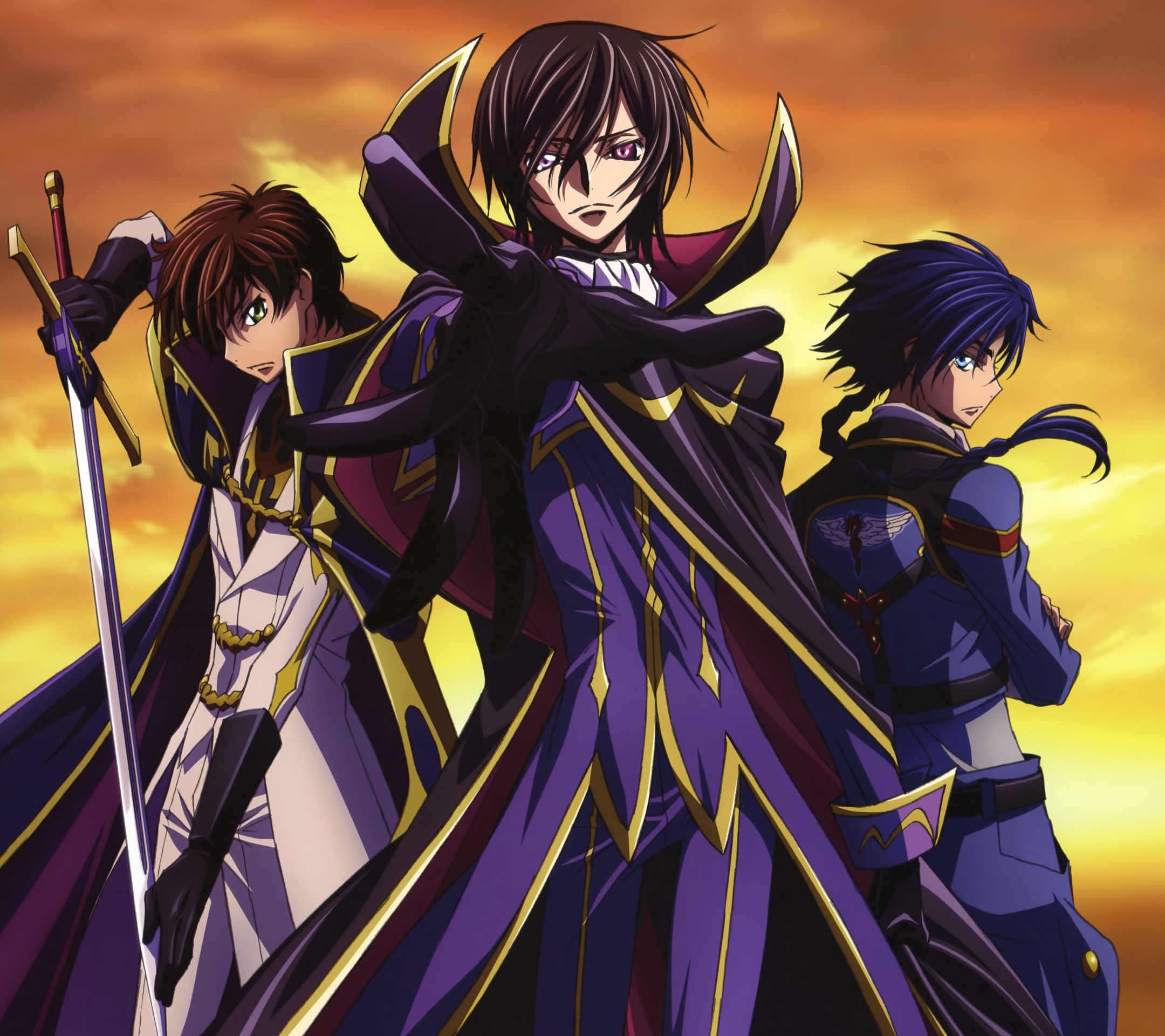 Code Geass Lelouch Lamperouge Suzaku Kururugi Akito Hyuga Wallpaper