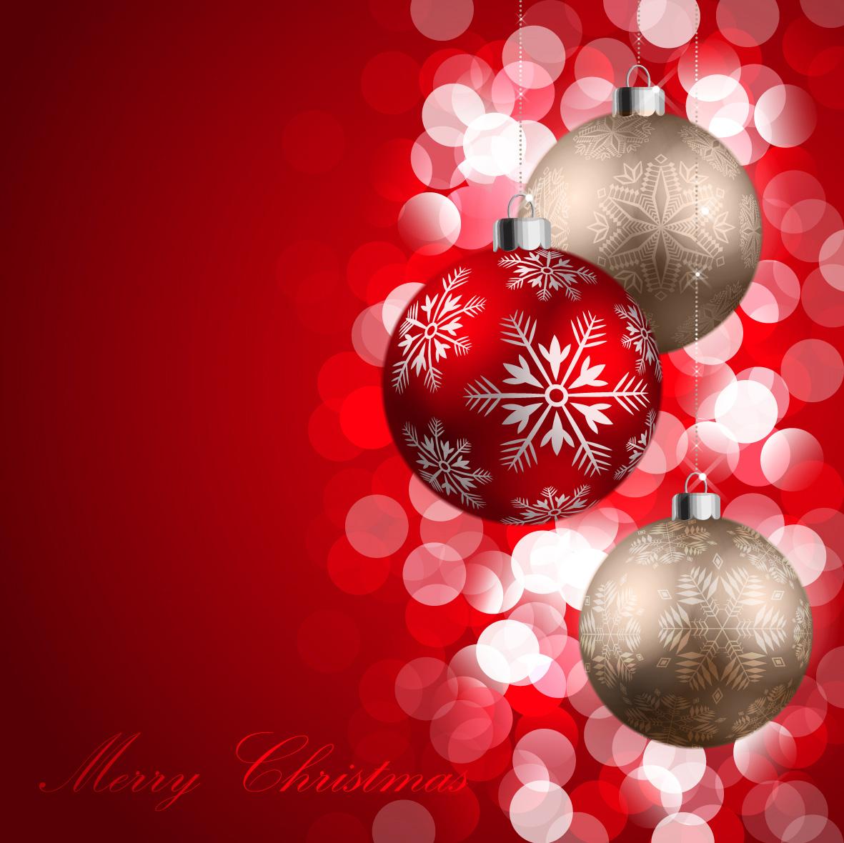 Merry Christmas Red Background With Ornaments Gallery
