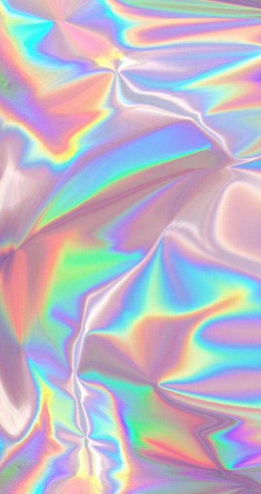 Rainbow Holographic Fractal Like Wallpaper With Image