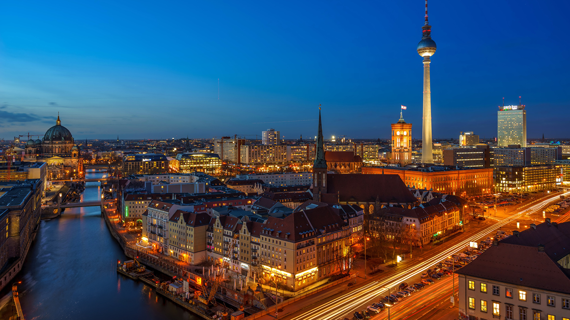 Fotos Berlin Deutschland Stra E Nacht Flusse Haus St Dte Wallpaper
