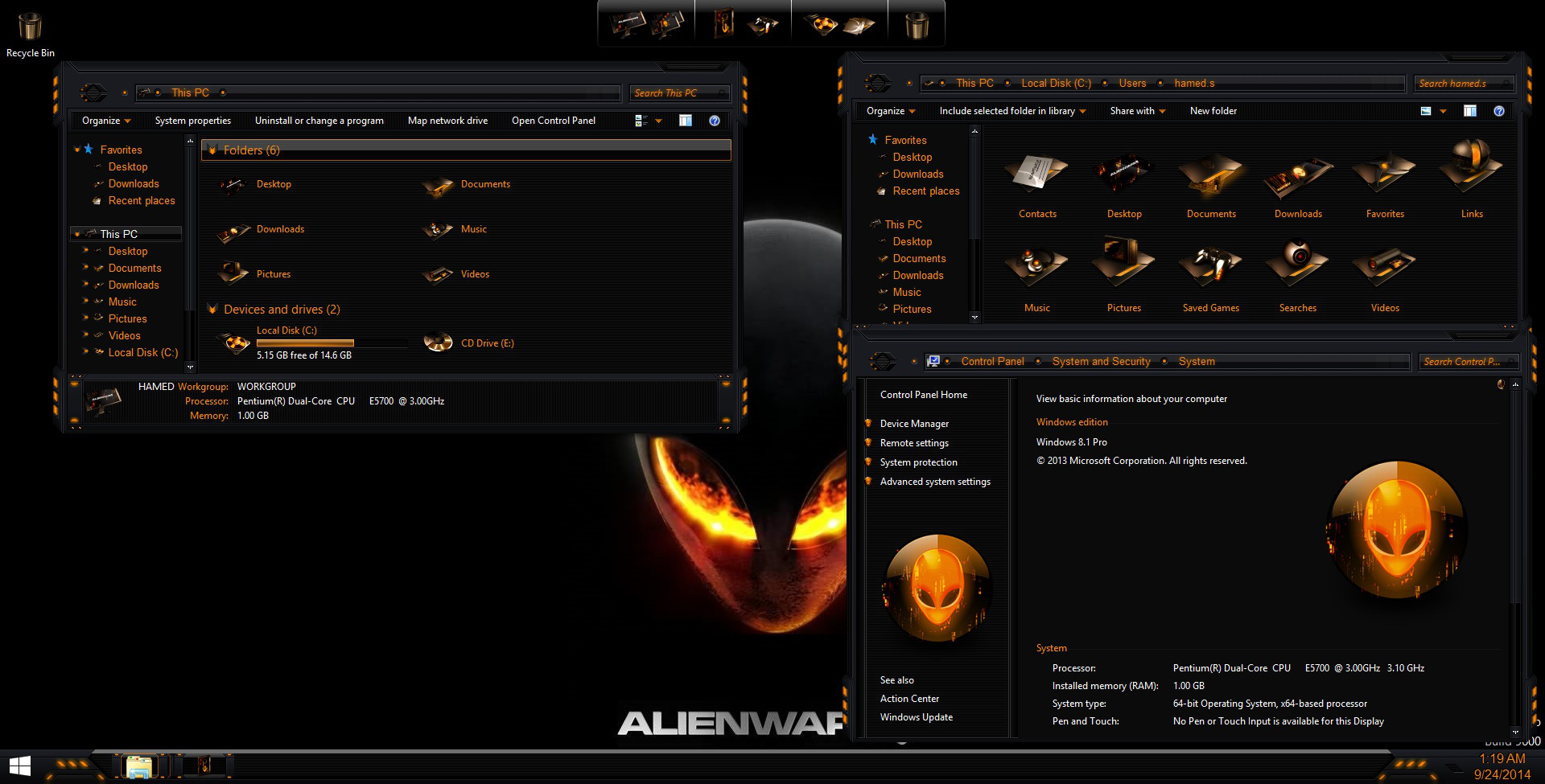 AlienBreed Orange SkinPack SkinPack   Windows Customization Theme