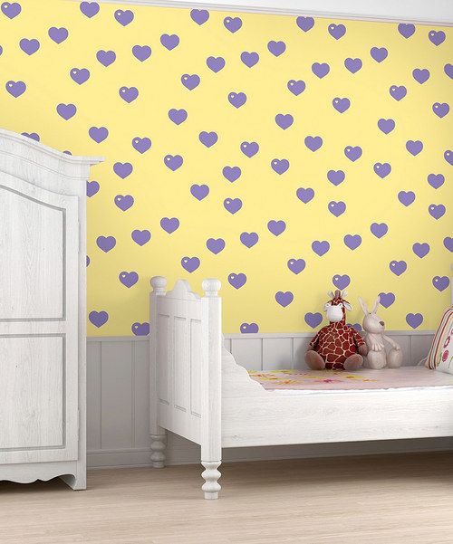 Love This Wallcandy Arts Butter Lavender Hearts Removable Wallpaper