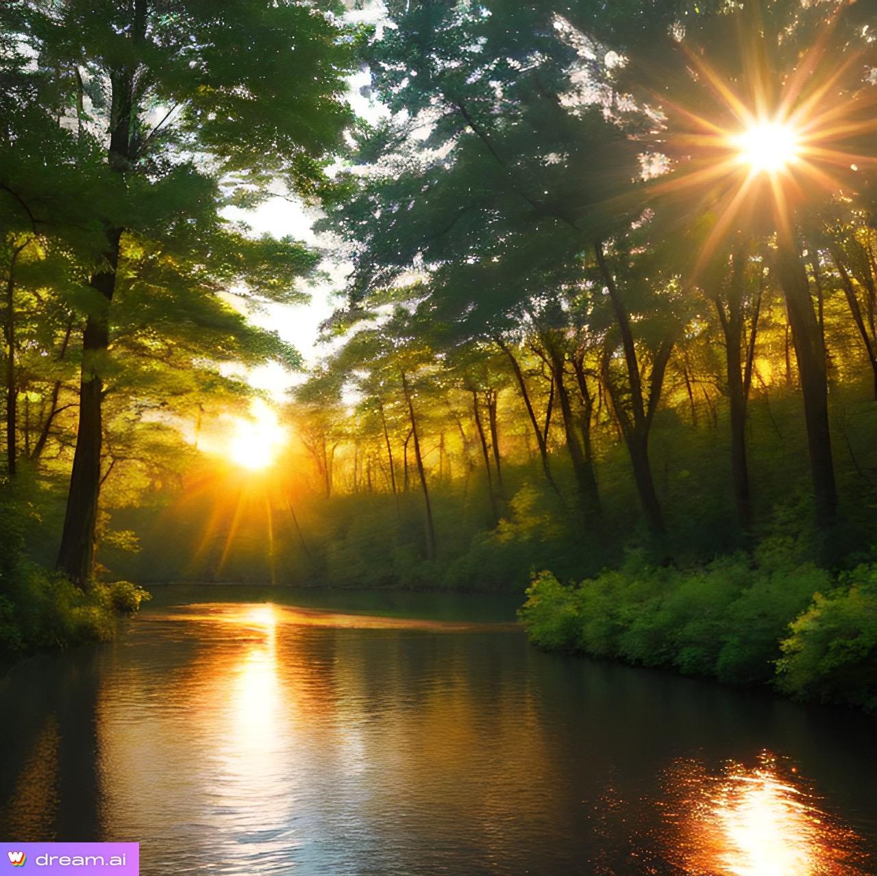Summer Sunrise Over River By Sostitanic1912